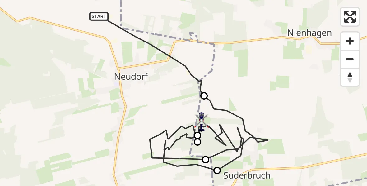 Flugroute Polizeihubschrauber Rodewald - Gilten, 26 August 2026, 13:10
