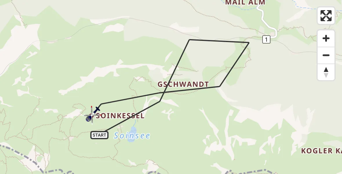 Flugroute Polizeihubschrauber Brannenburg - Brannenburg, 26 August 2026, 14:15