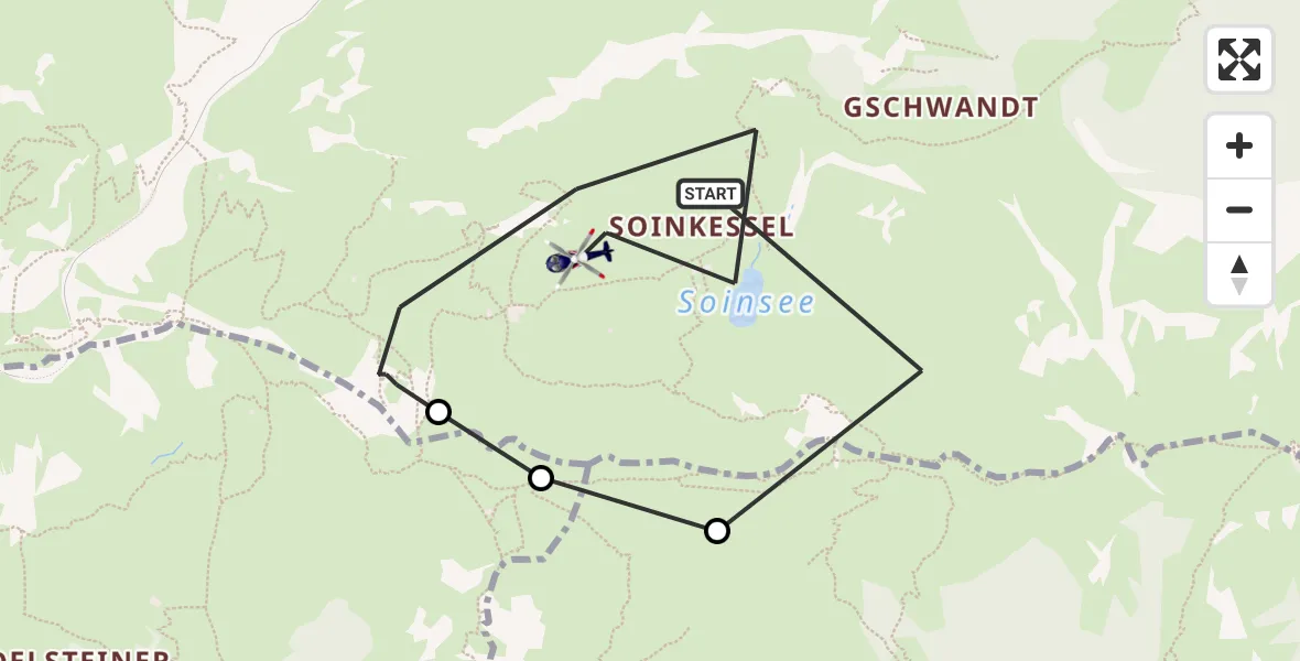 Flugroute Polizeihubschrauber Brannenburg - Brannenburg, 26 August 2026, 14:19