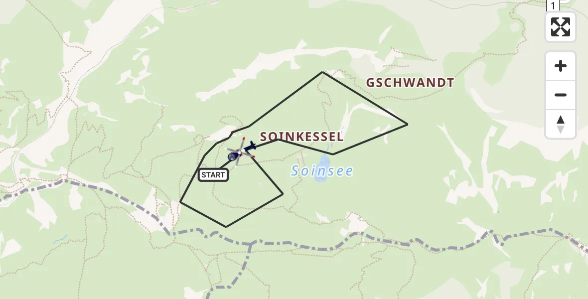 Flugroute Polizeihubschrauber Brannenburg - Brannenburg, 26 August 2026, 14:28