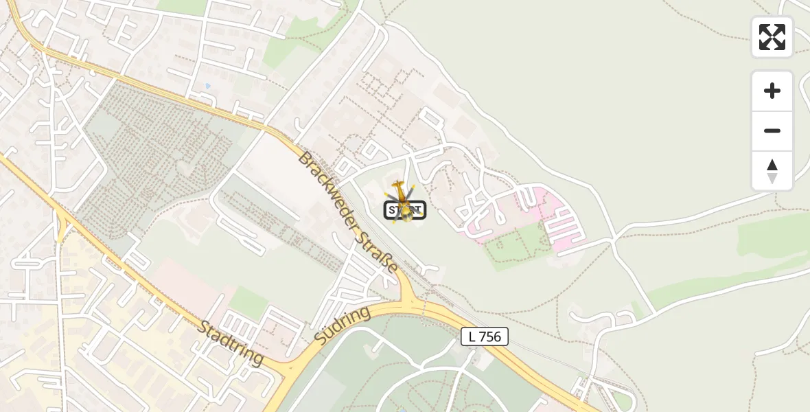 Flugroute Rettungshubschrauber Luftrettungszentrum Bielefeld - Luftrettungszentrum Bielefeld, 26 August 2026, 14:31