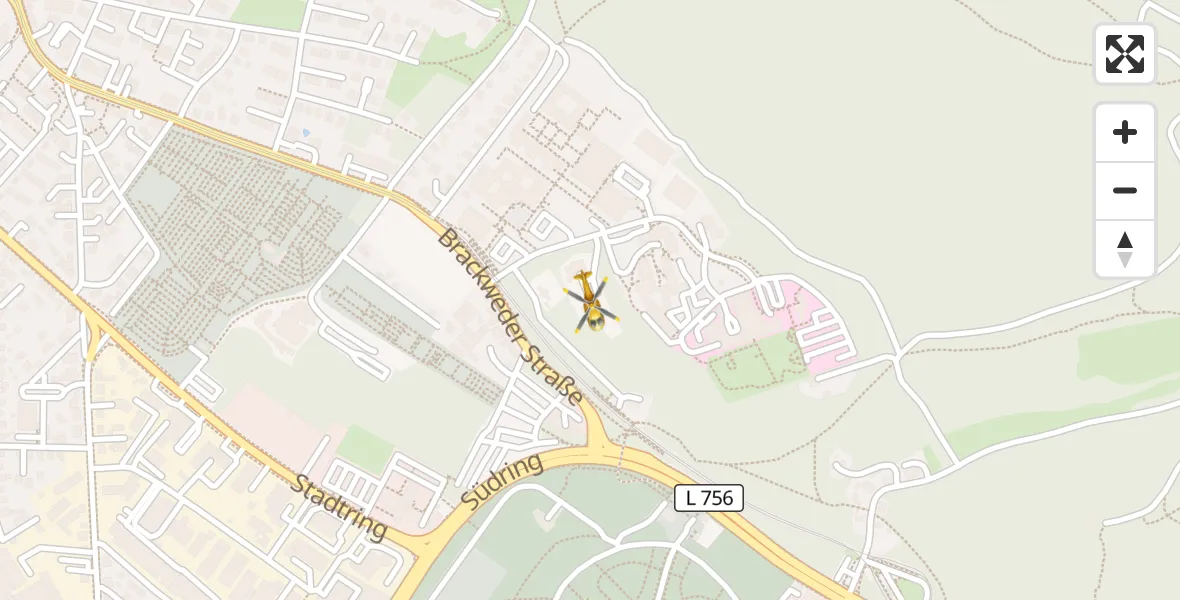 Flugroute Rettungshubschrauber Luftrettungszentrum Bielefeld - Luftrettungszentrum Bielefeld, 26 August 2026, 14:34