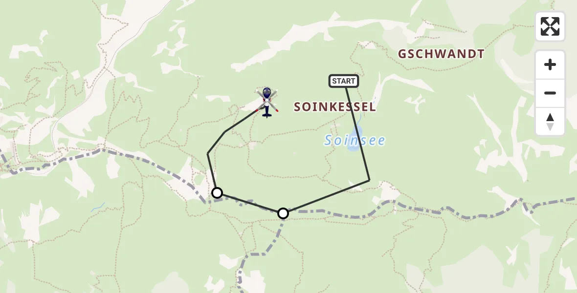 Flugroute Polizeihubschrauber Brannenburg - Brannenburg, 26 August 2026, 14:38