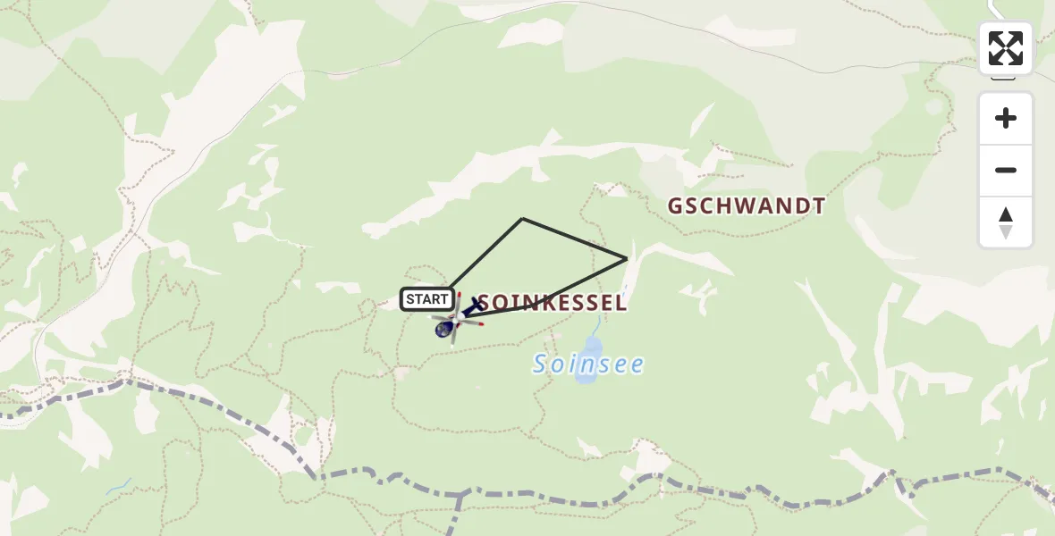 Flugroute Polizeihubschrauber Brannenburg - Brannenburg, 26 August 2026, 14:41