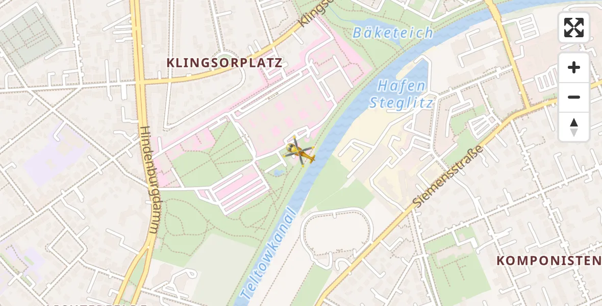 Flugroute Rettungshubschrauber Charité Clinic Benjamin Franklin Campus - Charité Clinic Benjamin Franklin Campus, 26 August 2026, 15:34