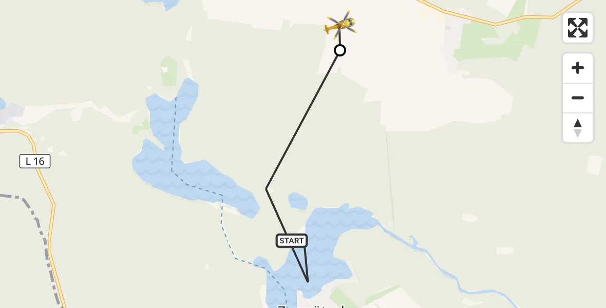 Flugroute Rettungshubschrauber Neuruppin - Rheinsberg, 26 August 2026, 16:13