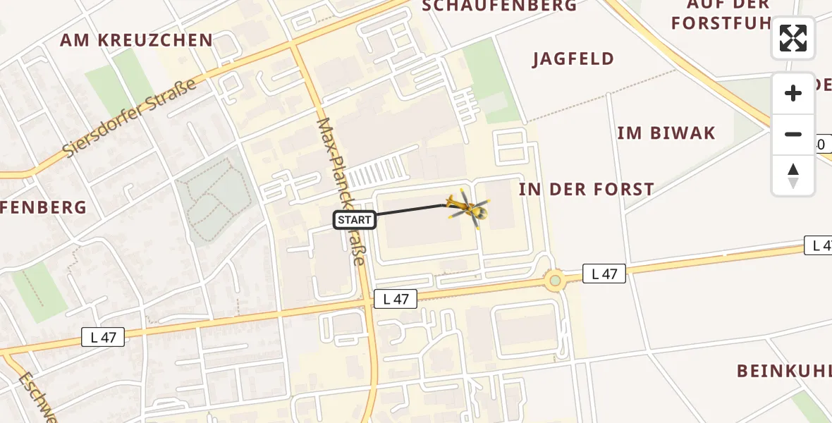 Flugroute Rettungshubschrauber Alsdorf - Alsdorf, 26 August 2026, 18:02