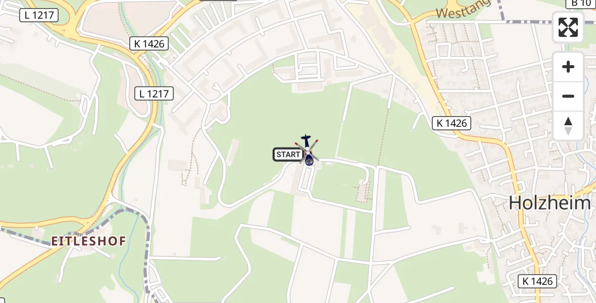 Flugroute Polizeihubschrauber Göppingen - Göppingen, 26 August 2026, 19:10