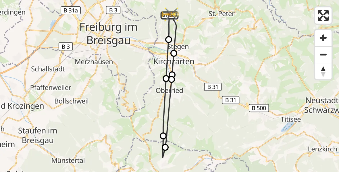 Flugroute Ambulanzhubschrauber Stegen - Stegen, 27 August 2026, 10:51