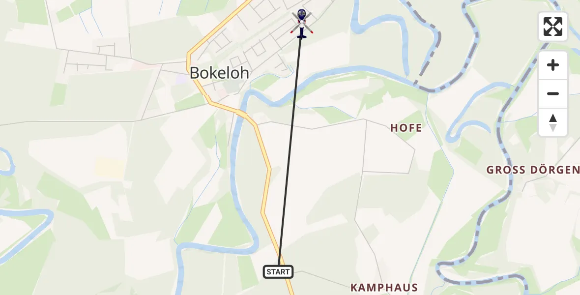 Flugroute Polizeihubschrauber Meppen - Meppen, 27 August 2026, 12:03