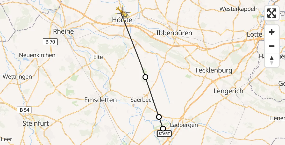 Flugroute Ambulanzhubschrauber Christoph  Westfalen-ADAC - Hörstel, 27 August 2026, 13:38