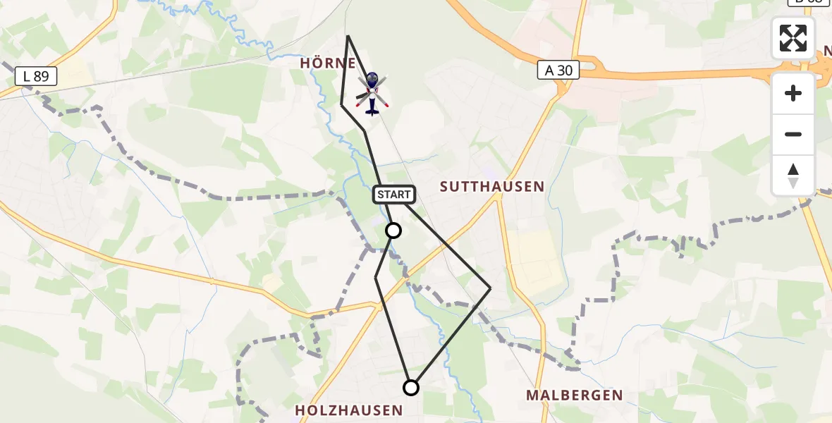 Flugroute Polizeihubschrauber Osnabrück - Osnabrück, 27 August 2026, 14:38