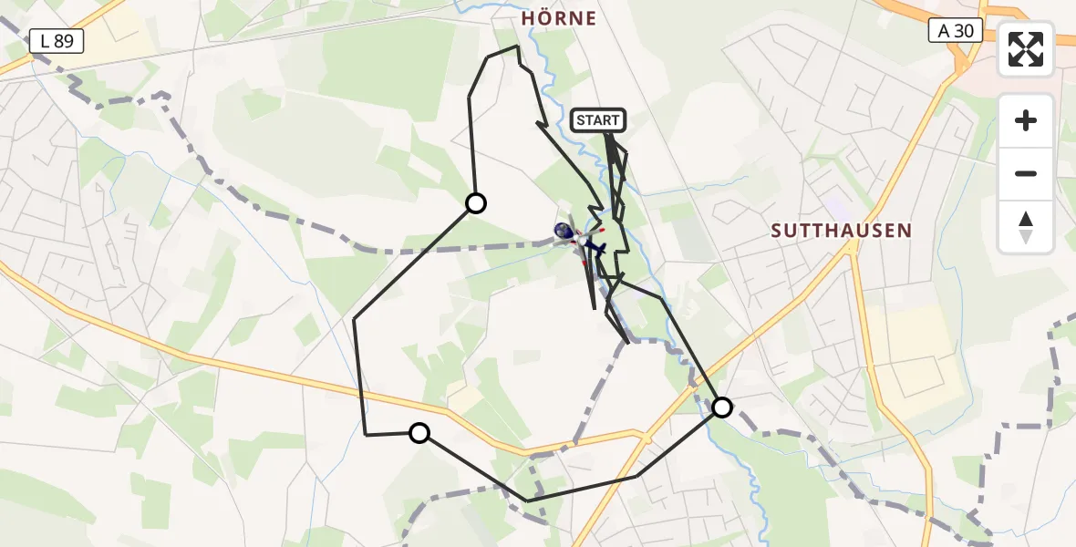Flugroute Polizeihubschrauber Osnabrück - Osnabrück, 27 August 2026, 14:50