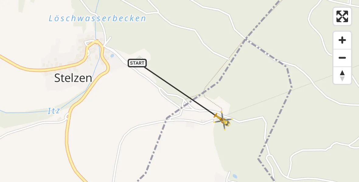Flugroute Rettungshubschrauber Eisfeld - Schalkau, 27 August 2026, 15:45