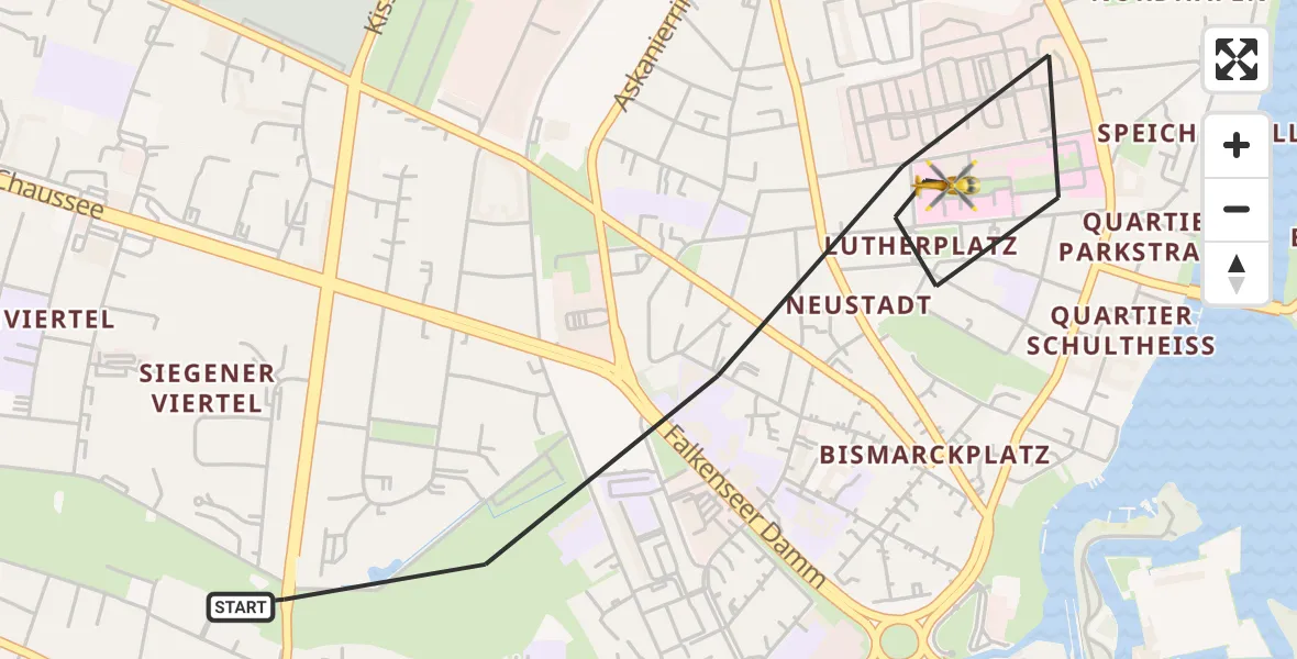 Flugroute Rettungshubschrauber Berlin - Berlin, 27 August 2026, 16:44