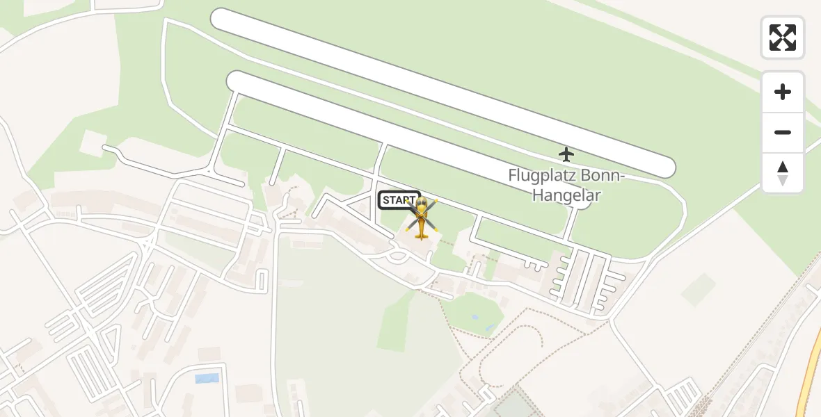 Flugroute Rettungshubschrauber Bonn-Hangelar Flugplatz - Bonn-Hangelar Flugplatz, 28 August 2026, 07:52