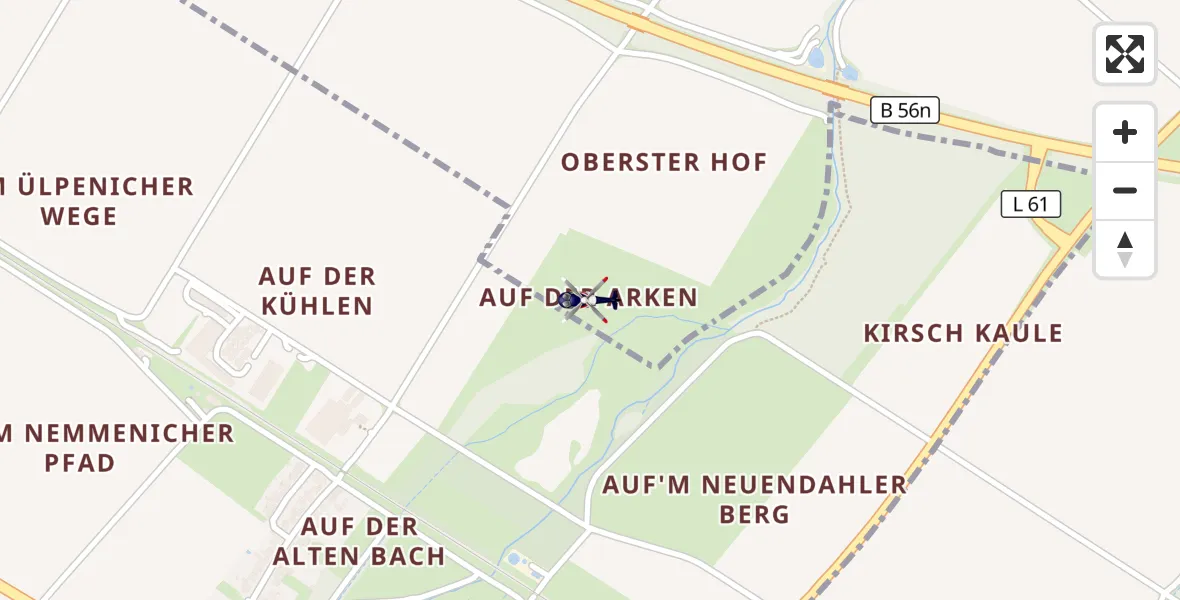 Flugroute Polizeihubschrauber Euskirchen - Euskirchen, 28 August 2026, 09:02