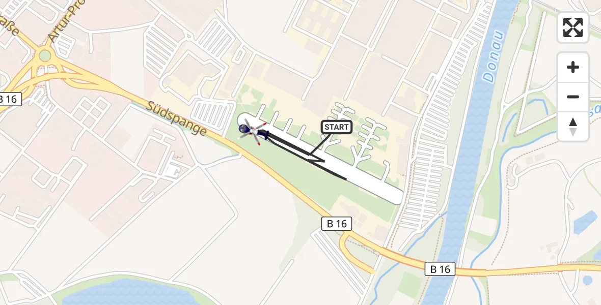 Flugroute Polizeihubschrauber Donauwörth Hubschrauberlandeplatz - Donauwörth Hubschrauberlandeplatz, 28 August 2026, 09:19