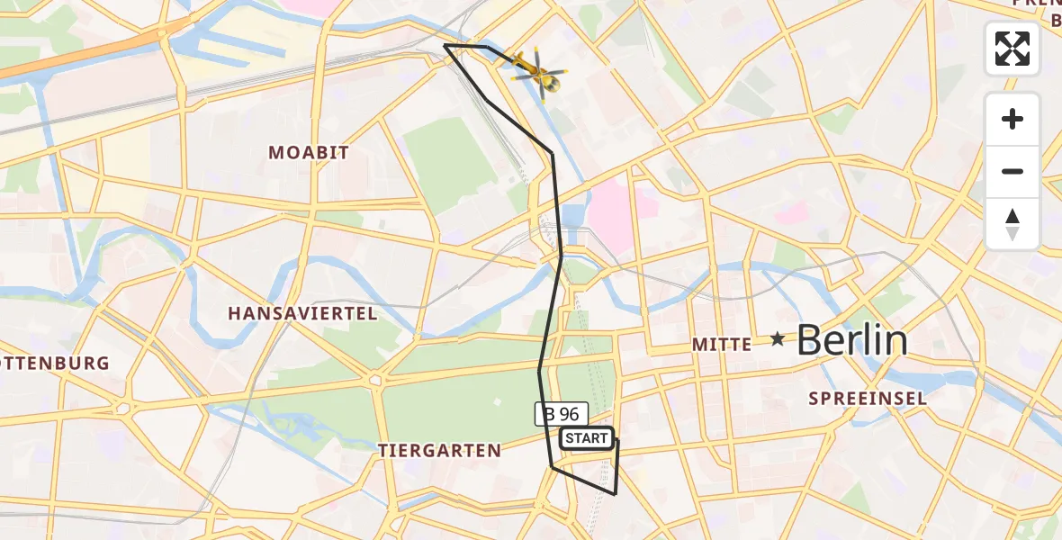 Flugroute Rettungshubschrauber Berlin - Berlin, 28 August 2026, 09:21