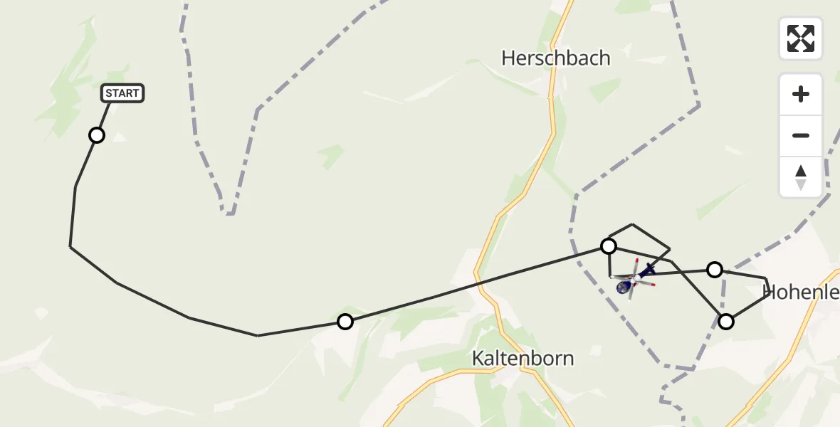 Flugroute Polizeihubschrauber Dümpelfeld - Heckenbach, 28 August 2026, 10:11