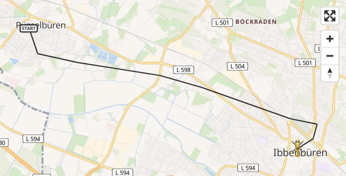 Flugroute Ambulanzhubschrauber Ibbenbüren - Ibbenbüren, 28 August 2026, 10:27