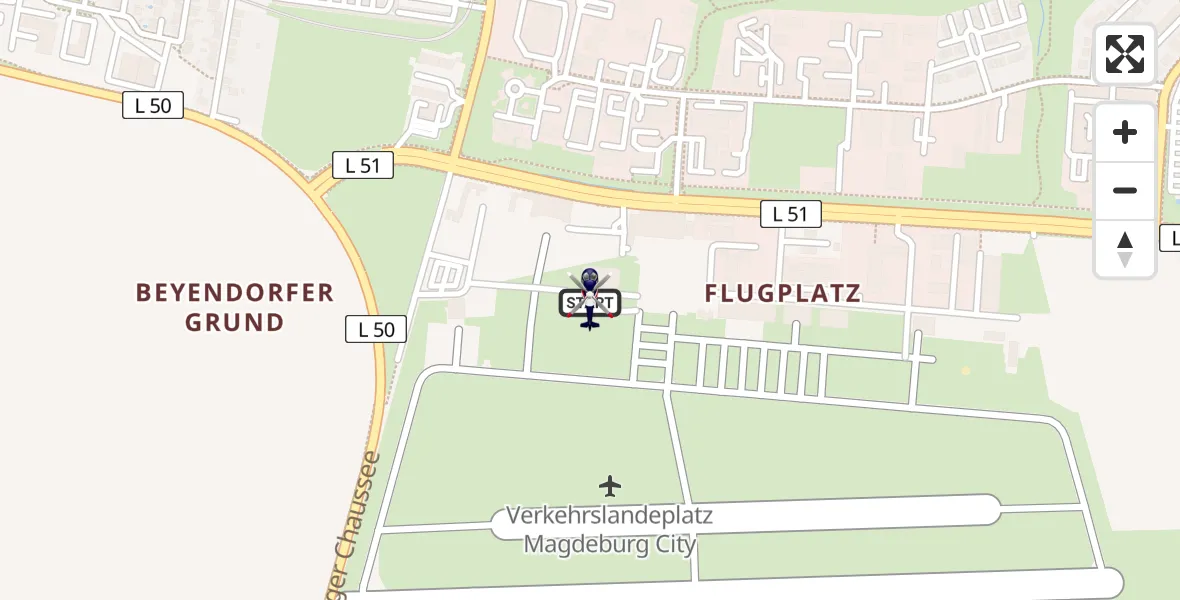 Flugroute Polizeihubschrauber Magdeburg City Flugplatz - Magdeburg City Flugplatz, 28 August 2026, 12:35