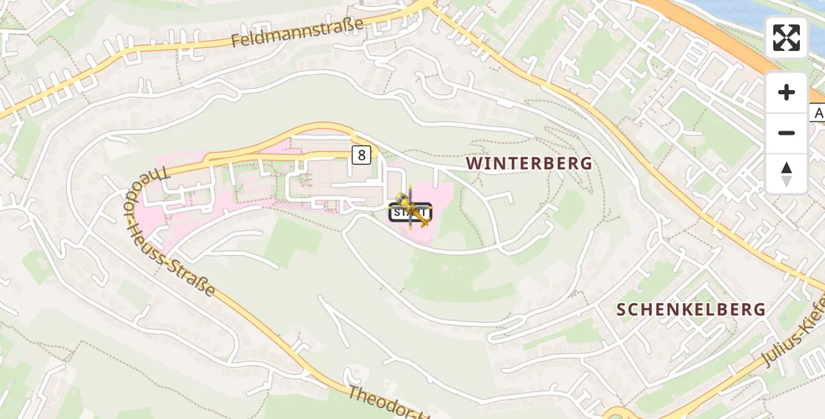Flugroute Rettungshubschrauber Saarbrücken - Saarbrücken, 28 August 2026, 18:06