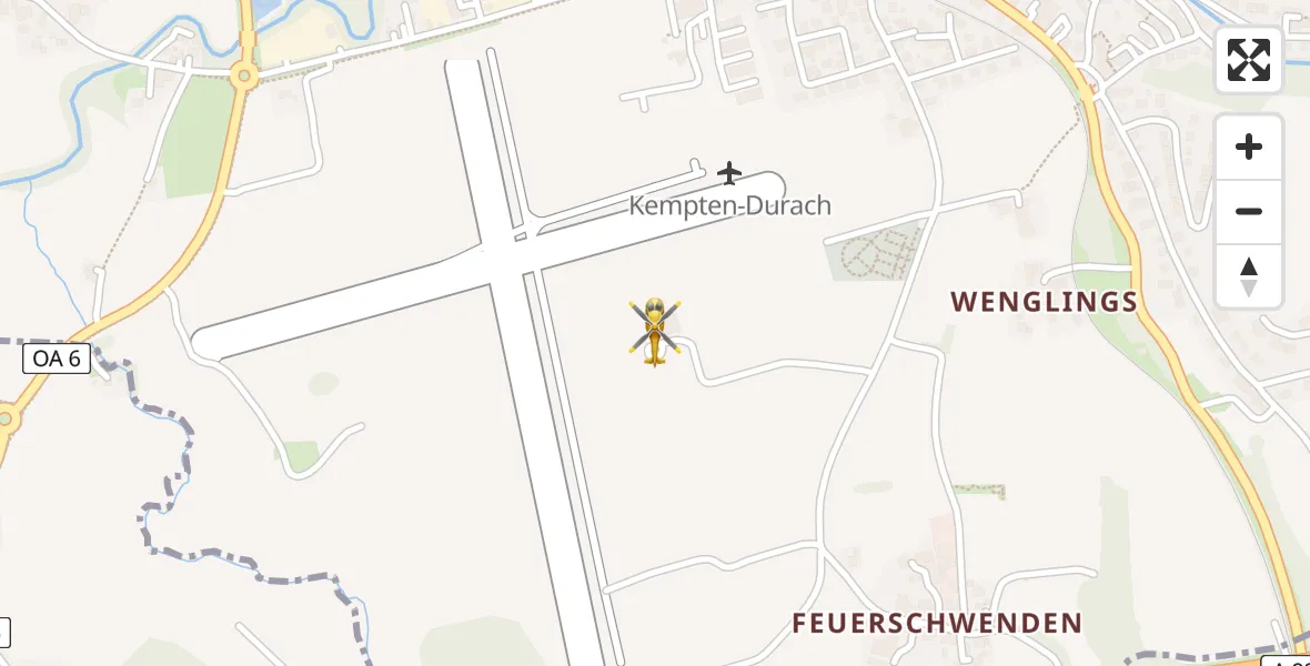 Flugroute Rettungshubschrauber Kempten-Durach Flugplatz - Kempten-Durach Flugplatz, 29 August 2026, 11:06