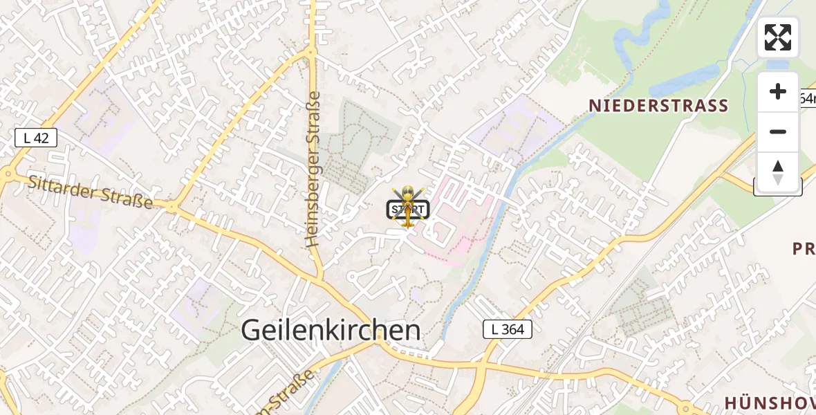 Flugroute Rettungshubschrauber Geilenkirchen - Geilenkirchen, 29 August 2026, 11:07