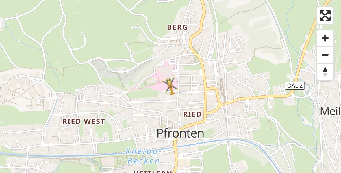 Flugroute Rettungshubschrauber Pfronten - Pfronten, 29 August 2026, 14:05