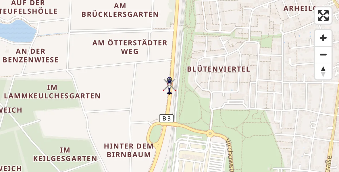 Flugroute Polizeihubschrauber Darmstadt - Darmstadt, 29 August 2026, 15:38