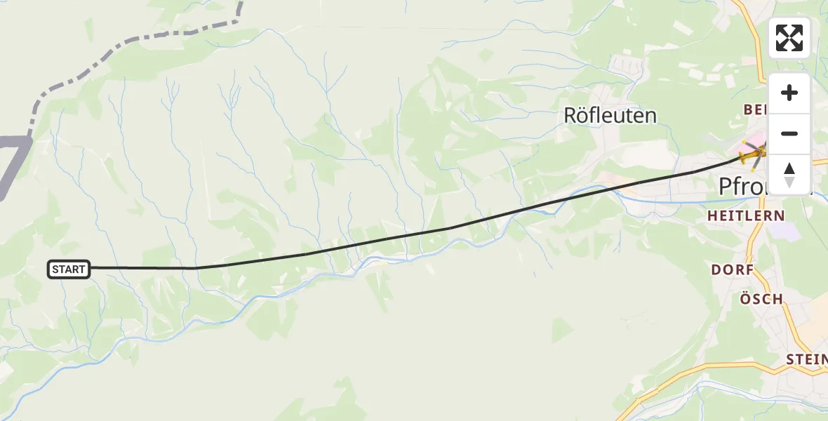 Flugroute Rettungshubschrauber Pfronten - Pfronten, 29 August 2026, 15:41