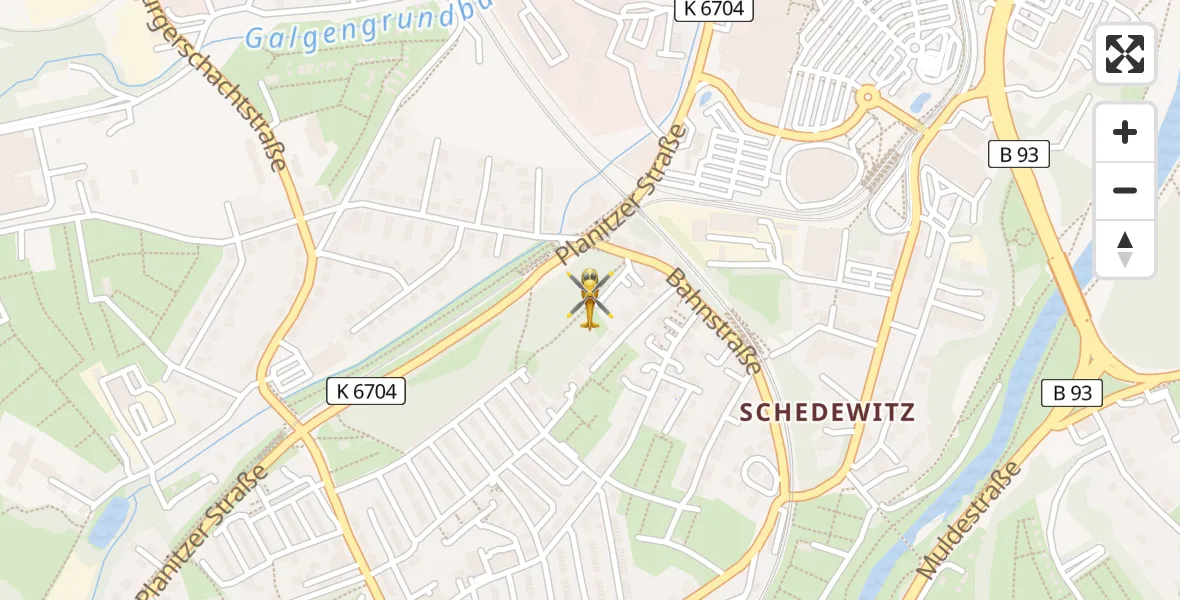 Flugroute Rettungshubschrauber Zwickau - Zwickau, 29 August 2026, 15:47