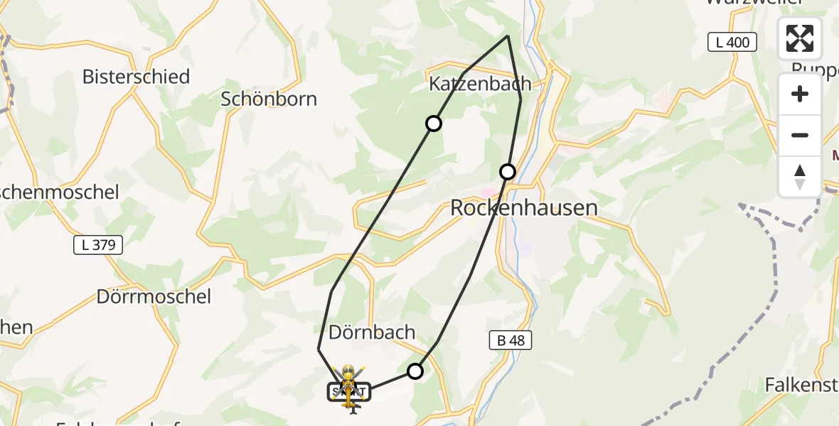 Flugroute Rettungshubschrauber Rockenhausen - Rockenhausen, 29 August 2026, 15:56