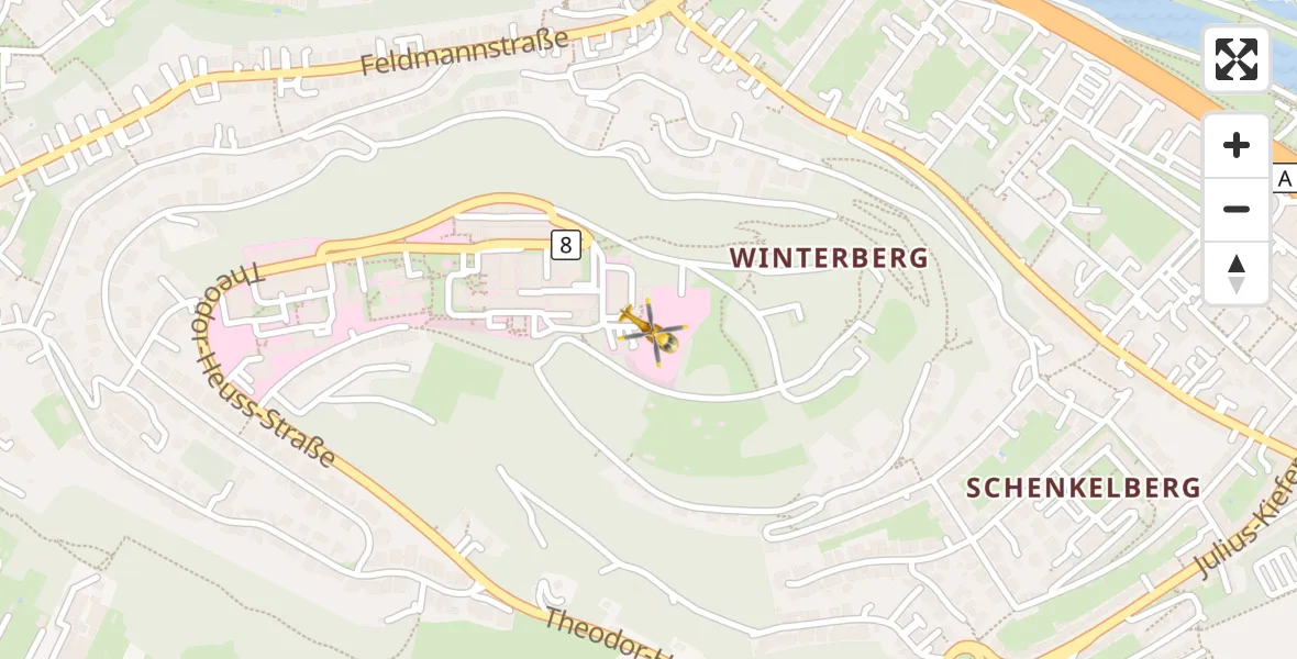 Flugroute Rettungshubschrauber Saarbrücken - Saarbrücken, 29 August 2026, 18:05