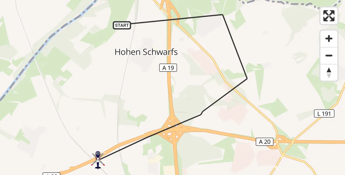 Flugroute Polizeihubschrauber Dummerstorf - Dummerstorf, 29 August 2026, 18:46