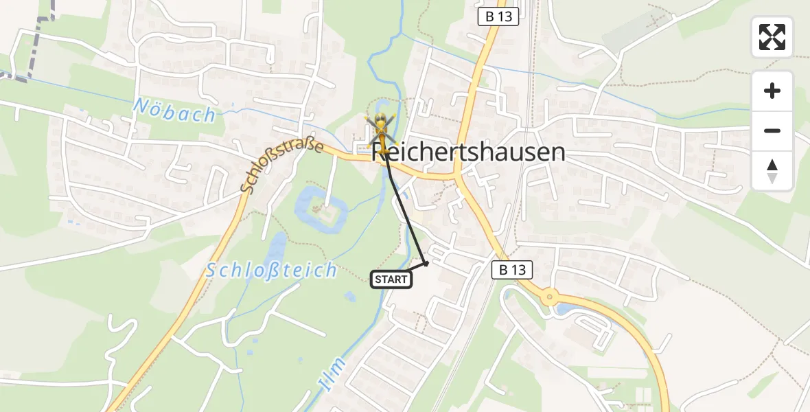 Flugroute Rettungshubschrauber Reichertshausen - Reichertshausen, 30 August 2026, 08:19