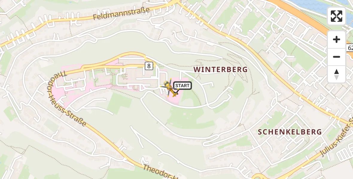 Flugroute Rettungshubschrauber Saarbrücken - Saarbrücken, 30 August 2026, 10:19