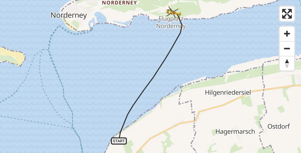 Flugroute Ambulanzhubschrauber Noordzee - Noordzee, 30 August 2026, 10:38