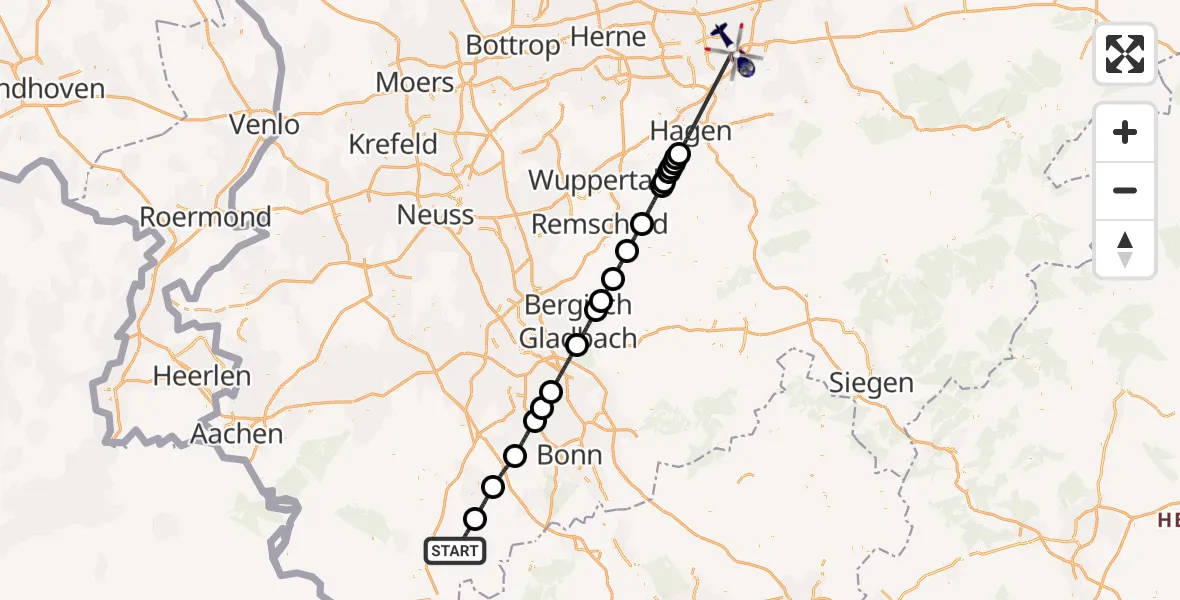 Flugroute Polizeihubschrauber Bad Münstereifel - Dortmund Flughafen, 30 August 2026, 11:13