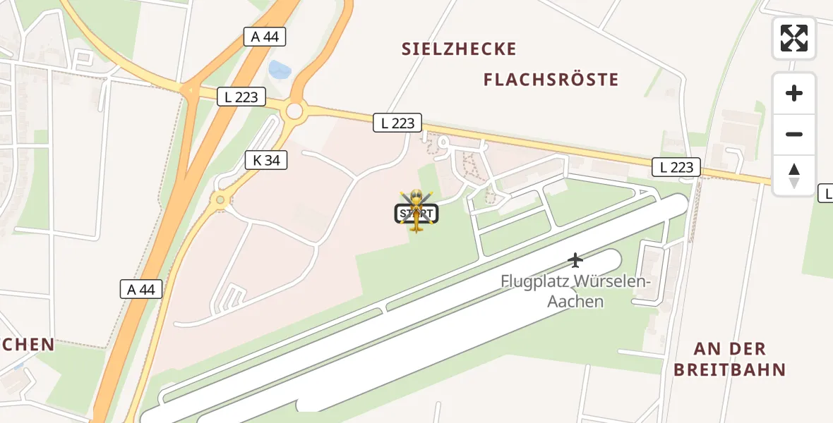 Flugroute Rettungshubschrauber Aachen-Merzbrück Flughafen - Aachen-Merzbrück Flughafen, 30 August 2026, 16:17