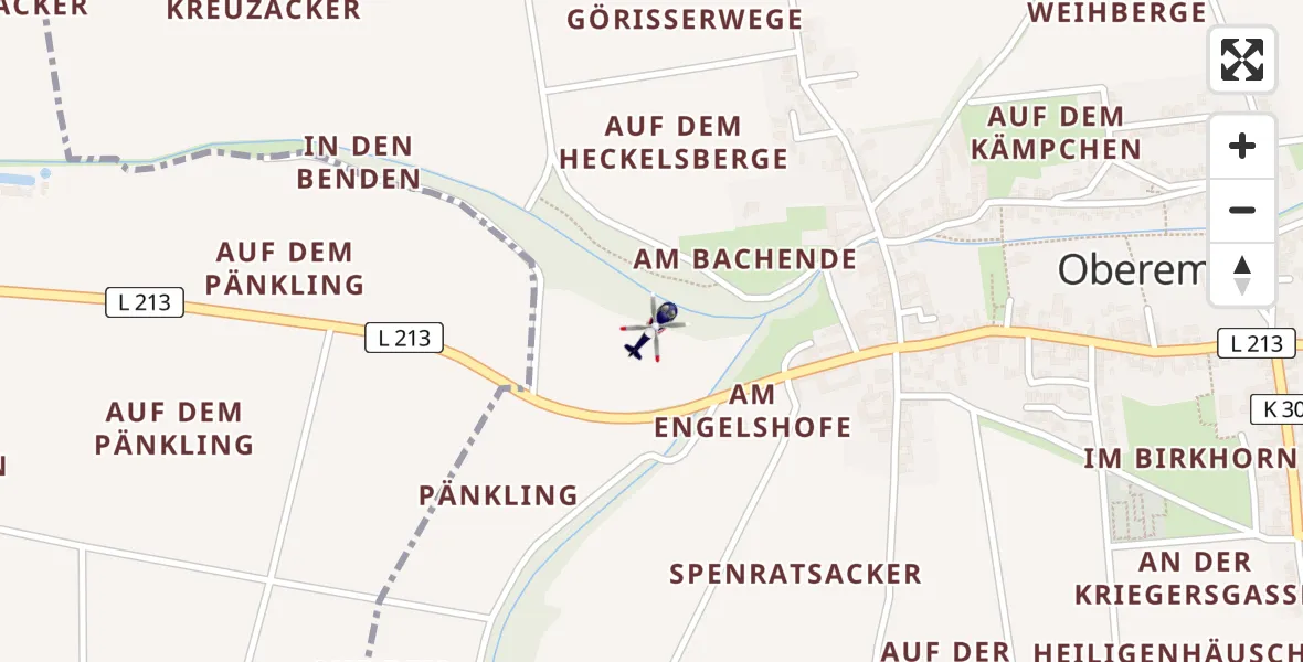 Flugroute Polizeihubschrauber Elsdorf - Elsdorf, 30 August 2026, 17:04
