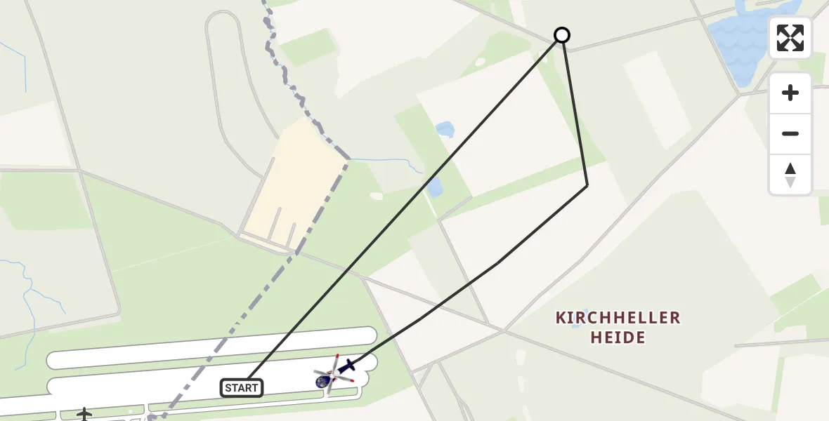 Flugroute Polizeihubschrauber Dinslaken-Schwarze Heide Flugplatz - Bottrop, 31 August 2026, 09:18