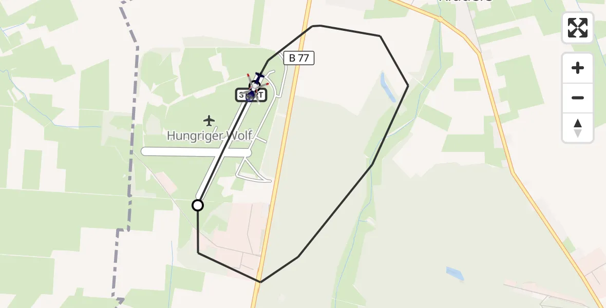 Flugroute Polizeihubschrauber Itzehoe Hungriger Wolf Flugplatz - Itzehoe Hungriger Wolf Flugplatz, 31 August 2026, 11:00