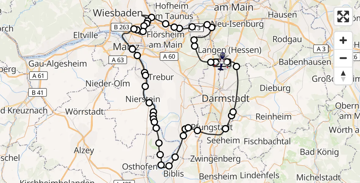 Flugroute Polizeihubschrauber Flughafen Frankfurt-Egelsbach - Flughafen Frankfurt-Egelsbach, 31 August 2026, 11:21