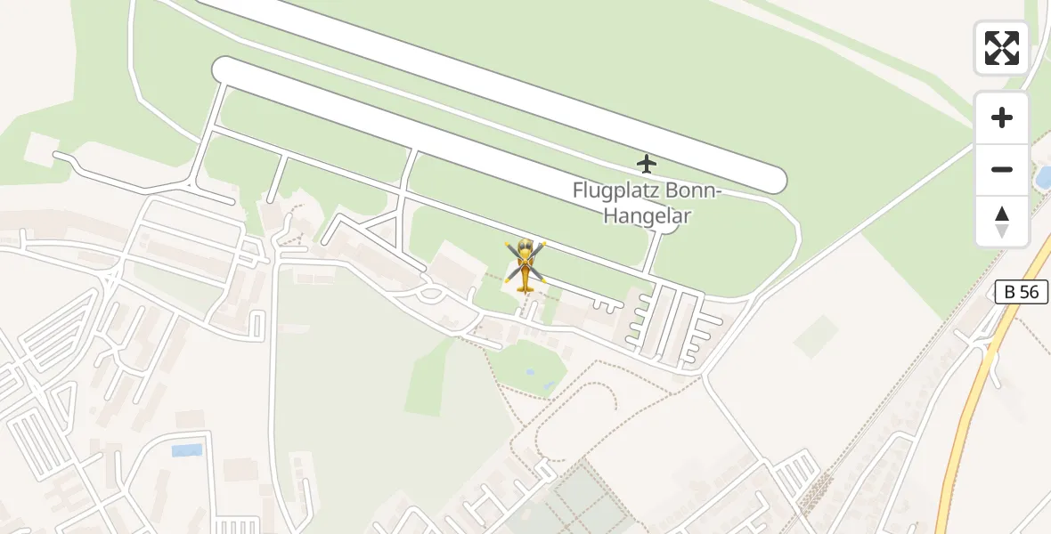 Flugroute Rettungshubschrauber Bonn-Hangelar Flugplatz - Bonn-Hangelar Flugplatz, 31 August 2026, 11:47