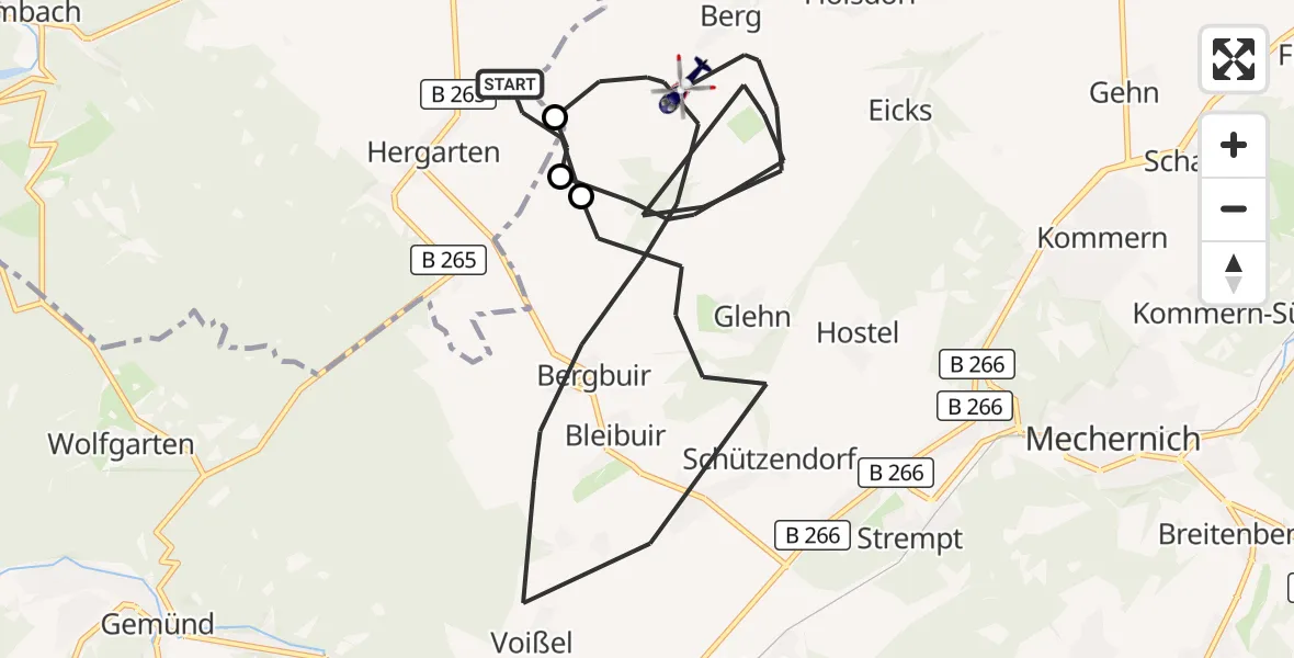 Flugroute Polizeihubschrauber Heimbach - Mechernich, 31 August 2026, 12:47