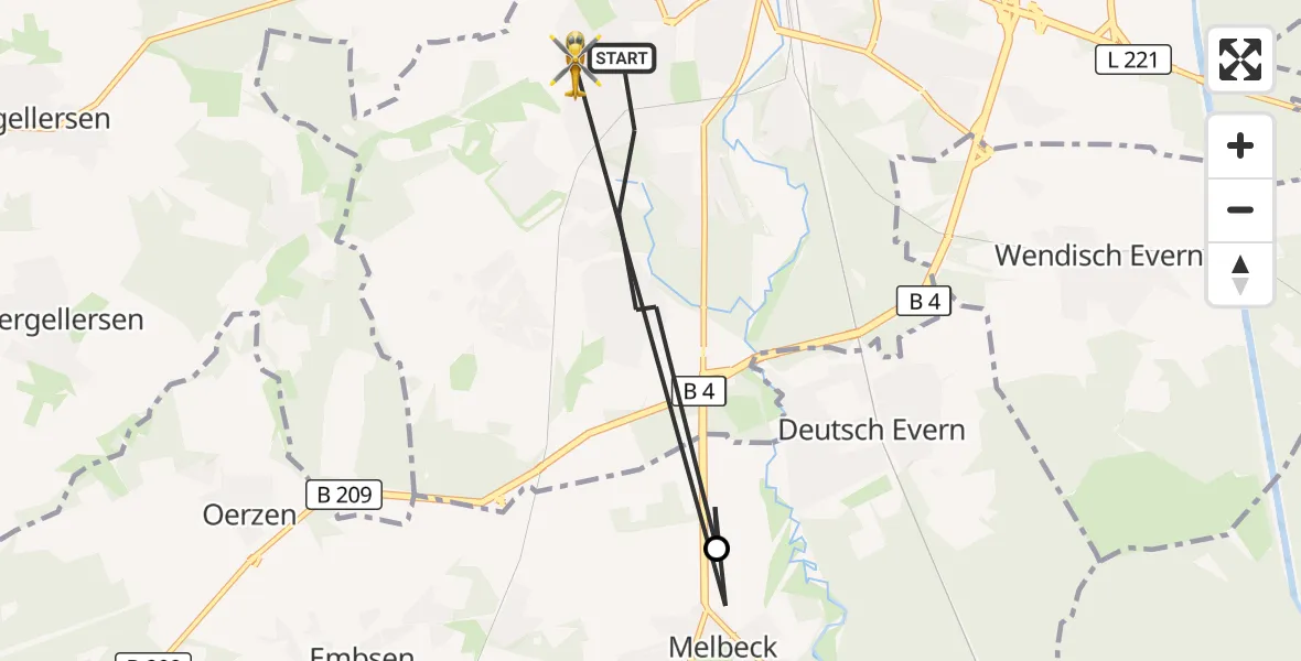 Flugroute Rettungshubschrauber Lüneburg - Lüneburg, 31 August 2026, 13:13