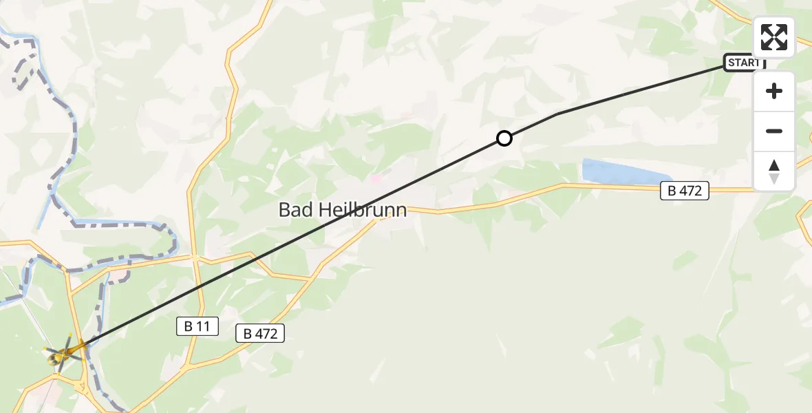 Flugroute Rettungshubschrauber Wackersberg - Bichl, 31 August 2026, 13:28