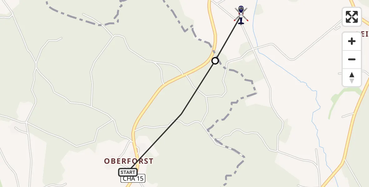 Flugroute Polizeihubschrauber Falkenstein - Michelsneukirchen, 31 August 2026, 21:38